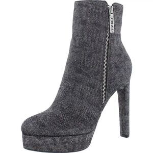Guess Womens 8 M Black Silver Platform High Heel Booties NIB XY1
